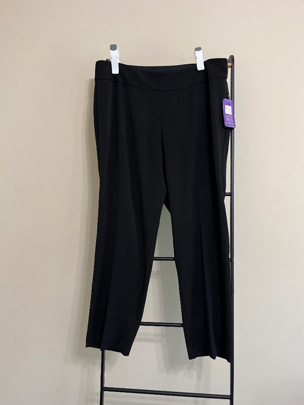 Investments II Park Avenue Pants 16W NWT Black Straight Leg Business Casual Plus
